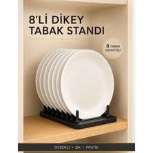 Eb Studio 8’li Dikey Tabak Standı Siyah 20X18 cm – Dolap Içi Tabaklık ve Mutfak Düzenleyici