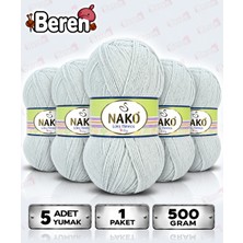 Nako Lüks Minnoş - 969 Gümüş Gri - 5'li Paket - 100GR/336M - Hırka-Kazak-Atkı-Bere-Patik-Bebek Ipi