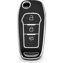 Odea Autohan Keys Nano Sustalıanahtar Kılıfı, Ford Ecosport, Focus, Fiesta, Mondeo, Ranger, Puma ile Uyumlu, Siyah Gümüş