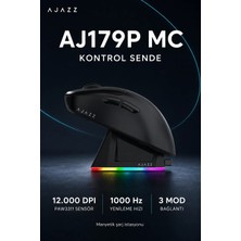 AJ179P Mc 3 Modlu 1000Hz 12.000 Dpı Manyetik Şarj Istasyonlu PAW3311 300 IPS Optik Sensör Gaming Mouse