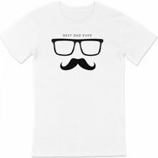 3 Babalar Günü Hediye Baba Temalı Baskılı Oversize Bisiklet Yaka T-Shirt - Beyaz