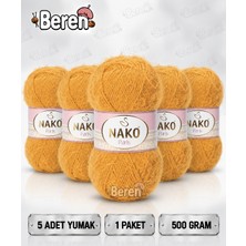 Nako Paris - 1043 Hardal - 5'li Paket - 100GR/245M - El Örgü Ipi - Hırka, Kazak, Bluz, Atkı, Bere, Şal