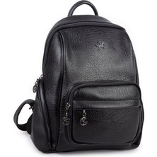 Nas Kadın Çok Cepli Sırt Çantası (En :30CM x Boy:34) Siyah