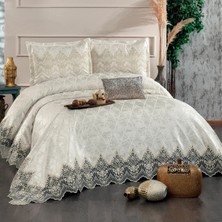 Güzide Home Zara 8 Parça Ekru Gelin Seti Pike Nevresim Çeyiz Seti