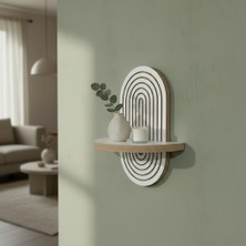 U Atölye Arco Beyaz Kemer Tasarımlı Duvar Rafı 35X20 cm Mdf Çok Amaçlı Mini Raf