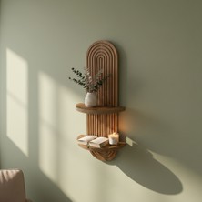 U Atölye Alto Antik Çam Duvar Rafı - 70X20 cm Yüksek Kalite Mdf Kitaplık Saksılık Raf