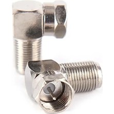 Derwell 90 Derece L Tipi Anten Kablosu Dönüştürücü Adaptör F Konnektör Dirsek Soket Dik Açı Uydu Alıcısı Tv Televizyon Kablo Bağlantı Aparatı Metal Sağlam Dişi Erkek Geçmeli Sıkıştırmalı Konnektör Başlığı
