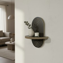 U Atölye Arco Antrasit Kemer Tasarımlı Duvar Rafı 35X20 cm Mdf Çok Amaçlı Mini Raf