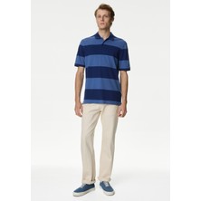 Marks & Spencer Saf Pamuklu Kısa Kollu Polo Yaka T-Shirt