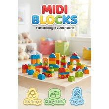 Farbu Oyuncak 48 Parça Renkli Geometrik Şekilli Tekerlekli Blok Seti Eğitici ve Geliştirici Geçmeli Yapı Oyun Seti