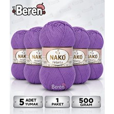 Nako Pırlanta - 1768 Açık Mor - 5'li Paket - 100GR/225M - El Örgü Ipi - Amigurimi-Hırka- Kazak- Bandana-Bebek Ipi