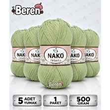 Nako Pırlanta - 10492 Deniz Köpüğü - 5'li Paket - 100GR/225M - El Örgü Ipi - Amigurimi-Hırka- Kazak- Bandana-Bebek Ipi