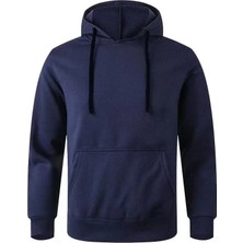 Mythrıva  Erkek Uzun Kol Kapşonlu Basic Sweatshirt Hoodie - Lacivert