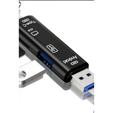 Marsilyan™- Tip-C Micro USB Girişli 5'li Çok Fonksiyonlu Sd Kart Okuyucu Otg Dönüştürücü BX-313518
