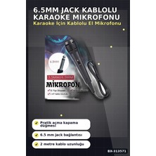 6.5 mm Jack Kablolu Karaoke Mikrofonu Tekli Paket Standart Model Ses Sistemi Icin BX-313571