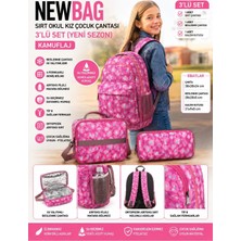 Newbag Kamuflaj Kız Çocuk Sırt Ilkokul Çantası-3'lü Set (Yeni Sezon)