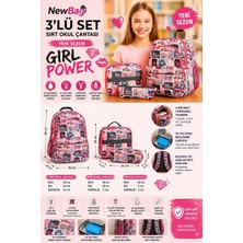 Newbag Girl Power Kız Çocuk Sırt Ilkokul Çantası-3'lü Set (Yeni Sezon)