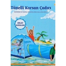 Tünelli Korsan Oyun Çadırı 33X25X40 cm Çocuk Bahçe ve Dış Mekan Hediyesi BX-313531