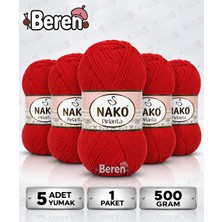 Nako Pırlanta - 6741 Gelincik - 5'li Paket - 100GR/225M - El Örgü Ipi - Amigurimi-Hırka- Kazak- Bandana-Bebek Ipi