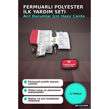 Marsilyan™- Fermuarlı Polyester Çantalı 17 Parça Acil Ilk Yardım Seti Araba Ev Ofis BX-313494