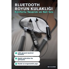 Marsilyan™- Bluetooth 4.0 Boyun Kulakligi Mikrofonlu Ses Kontrollu 400 Saat Bekleme Suresi 10M Menzil BX-313564