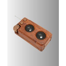 Uslucan Alışveriş Retro Bluetooth Hoparlör Ahşap Görünümlü 5W Çift Stereo Ses