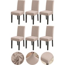 Brf Store Shopandenjoy Bambu Nano Kumaş Likralı Yıkanabilir 6'lı Sandalye Kılıfı Lastikli Sandalye Örtüsü (6AD
