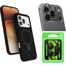 Vendas Honor 600 Pro 5G Kılıf M-safe Şarj Özellikli Standlı Zore Samara Kapak + Kamera Lens Koruyucu