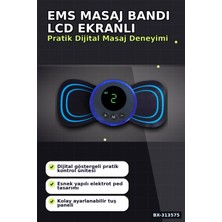 Marsilyan™- 8 Mod 19 Seviyeli LCD Ekranlı Ems Boyun Omuz Sırt Bel Masaj Bandı USB Şarjlı BX-313575