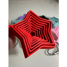 Brf Store Shopandenjoy Yıldız Fidget Anahtarlık – Hareketli Stres Oyuncağı ve Çanta Aksesuarı-Kırmızı