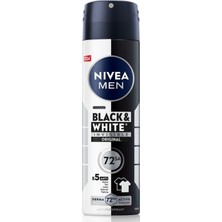 Brf Store Shopandenjoy Nıvea Men Erkek Sprey Deodorant Black&white Invisible Original 150 Ml,72 Saat Anti-Pers