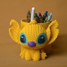 Brf Store Shopandenjoy Knitted Kalemlik – 3D Baskı Sevimli Karakterli Masaüstü Kalem Organizeri-Sarı