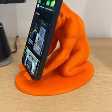 Brf Store Shopandenjoy Goril Telefon Tutucu – 3D Baskı Kaslı Goril Masaüstü Telefon Standı-Turuncu