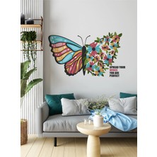 S Digital Renkli Çiçekli Kelebek Duvar Sticker – 5 Farklı Ölçü Seçeneği – Modern Dekoratif Tasarım