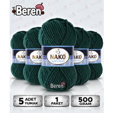 Nako Sport Wool - 1873 Şişe Dibi - 5'li Paket - 100GR/120M - Hırka-Kazak-Atkı-Bere-Patik-Yelek, El Örgü Ipi