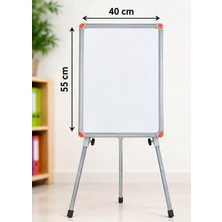 Teleskopik Ayaklı Yazı Tahtası Beyaz Tahta Metal Standlı Çocuk Eğitim Tahtası 40X55 cm