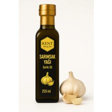 Kent Bahçesi Sarımsak Yağı 250 ml Soğuk Sıkım %100 Saf Doğal Garlic Oil Cold Press Yerli Cam Şişe