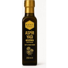 Kent Bahçesi Aspir Yağı 250 ml Soğuk Sıkım %100 Saf Doğal Safflower Oil Cold Press Yerli Tohum Cam Şişe