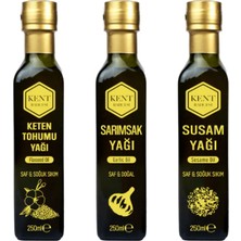 Kent Bahçesi Keten Tohumu + Sarımsak + Susam Yağı 250 ML %100 Saf ve Doğal