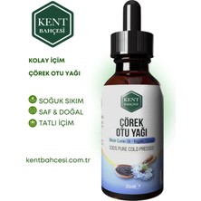 Kent Bahçesi Çörek Otu Yağı 100 ml Analizli Yumuşak İçim Soğuk Sıkım Damlalıklı Cam Şişe