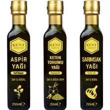 Kent Bahçesi Aspir + Keten Tohumu + Sarımsak Yağı 250 ML %100 Saf ve Doğal