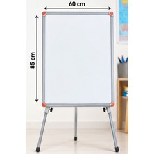 Teleskopik Ayaklı Yazı Tahtası Beyaz Tahta Metal Standlı Çocuk Eğitim Tahtası 60X85 cm