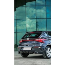 Tmz Garage Hyundai I20 2023+ Arka Difüzör ve Sağ Sol Flap Seti Parlak Siyah Arka Tampon Eki