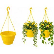 Tunç Botanik SARI ASKILI SAKSI 4.5 LT 10 ADET (24.7X15.2 CM / ASKI DAHİL 60 CM