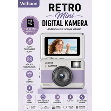 Karg Najmaddin Retro Mini Dijital Kamera 1080P 1.47 Inç Flip Ekranlı Flaşlı Selfie Vlog Kameras