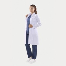 Aydın Online Uzun Boy Alpaka Uzman Doktor Önlüğü | Hakim Yaka Uzun Kol Çıtçıtlı Beyaz Bayan Hekim Önlüğü