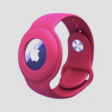 Kılıfist Apple Airtag Uyumlu Silikon Kordon Bileklik Mürdüm