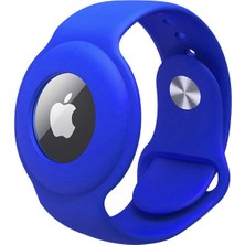 Kılıfist Apple Airtag Uyumlu Silikon Kordon Bileklik Saks Mavi