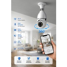 Freedom Style 360° Dönebilen Wifi Ampul Kamera Güvenlik Kamerası – Gece Görüşlü, Hareket Algılama Özellikli