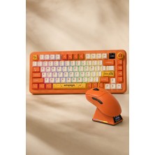 Ajazz AK820 Max Plus Avocado Switch Rgb Klavye ve AJ179 Apex Mouse Seti Turuncu